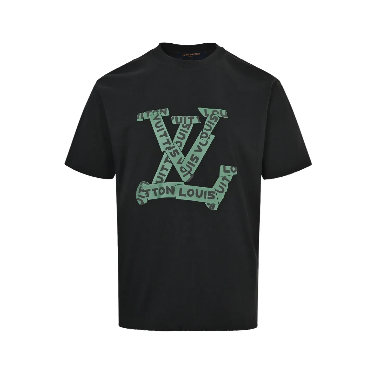 Louis Vuitton/Louis Vuitton green tape presbyopic print short sleeves